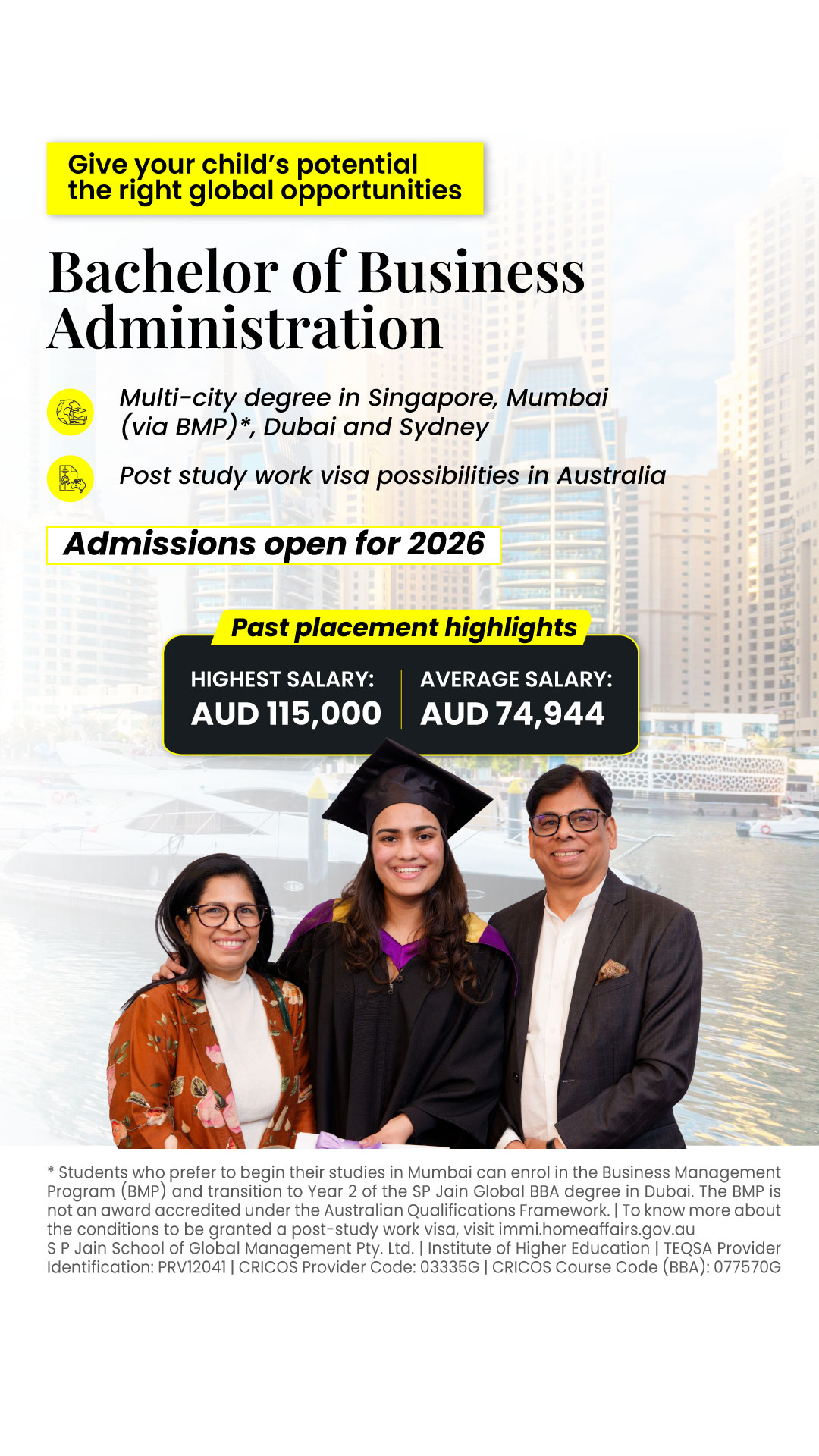 SP Jain School of Global Management Facebook ad