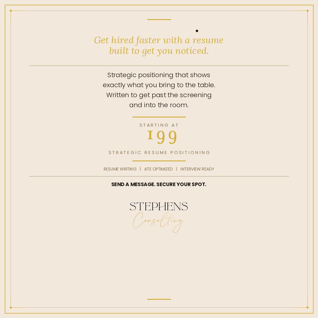 Stephens Consulting LLC: Resume Writing And Career Services Facebook ad: The job applications you sent that disappeared into…
