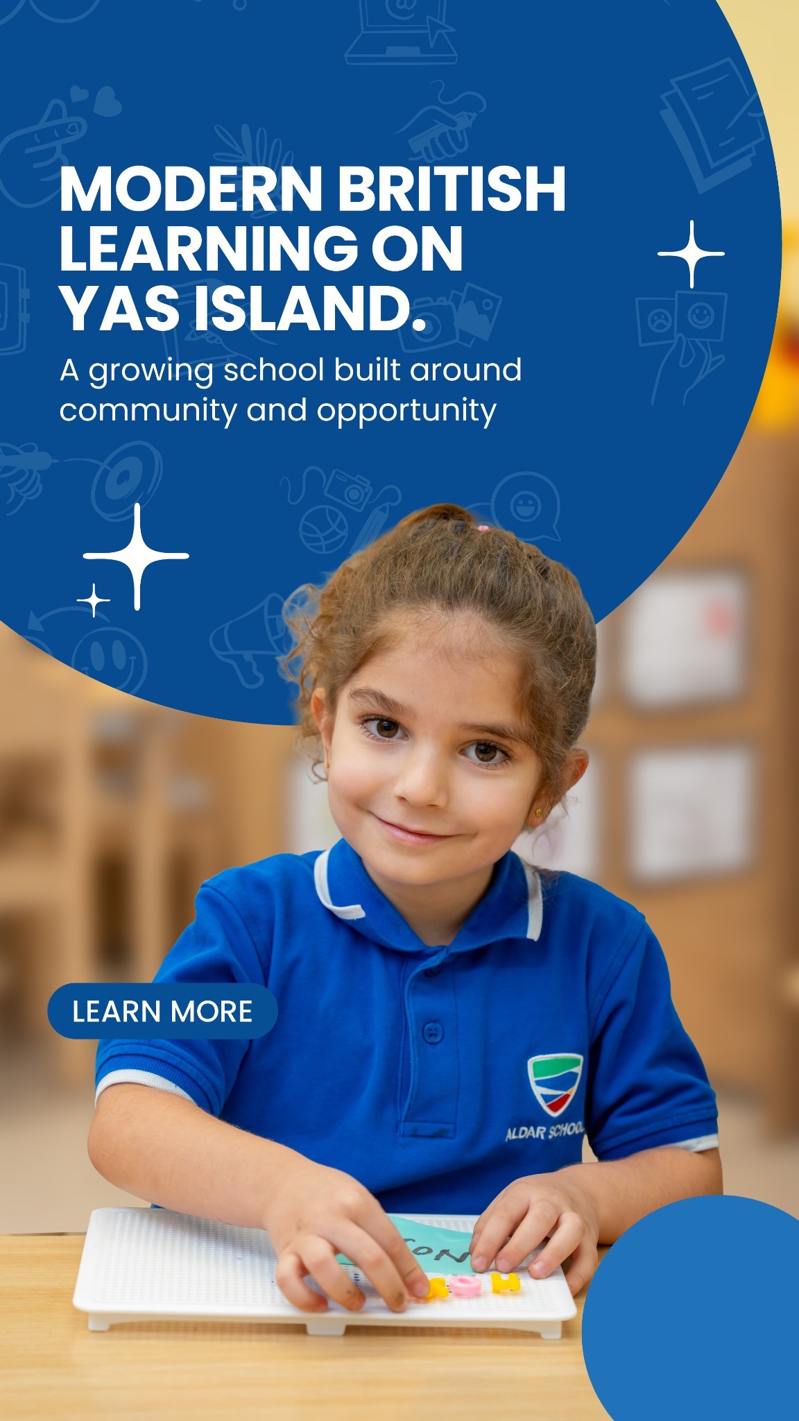 Noya British School Facebook ad: Admissions 27/28 Now Open