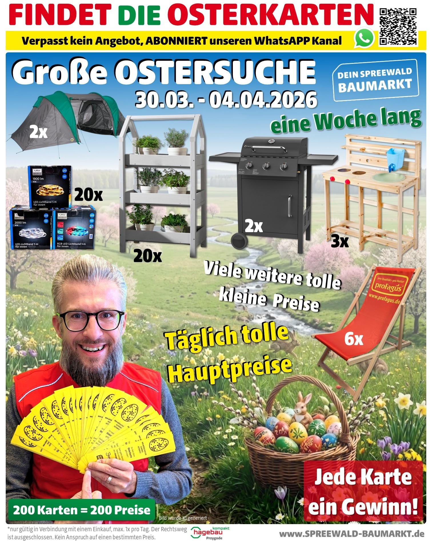 Hagebau kompakt Przygode Vetschau Facebook ad: GROSSE OSTERSUCHE IM SPREEWALD-BAUMARKT