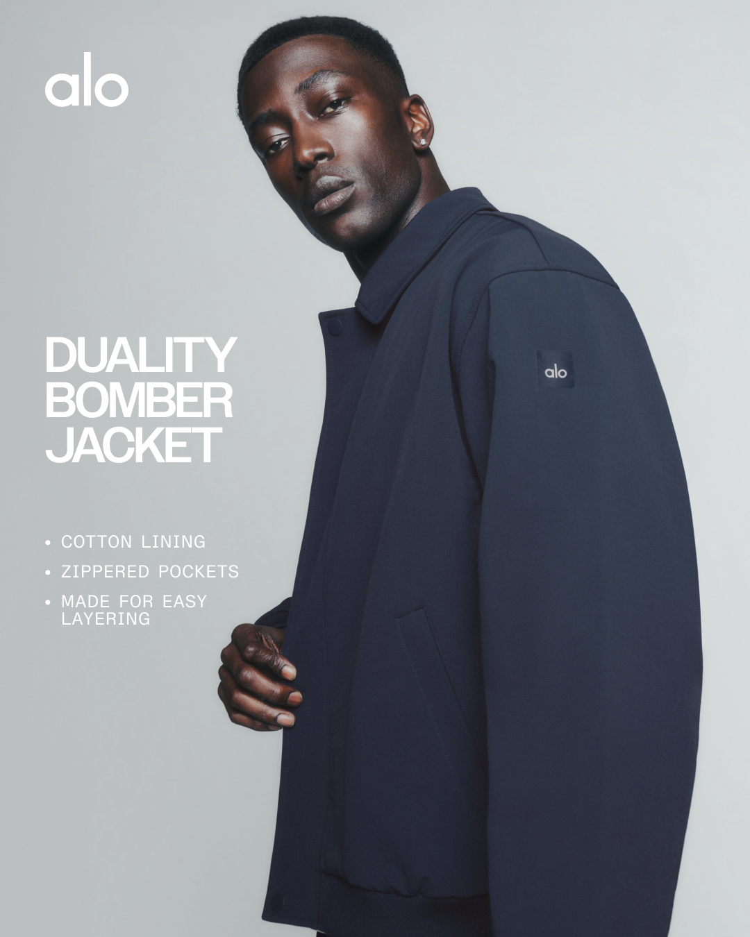 Alo Yoga Facebook ad: Duality Bomber Jacket