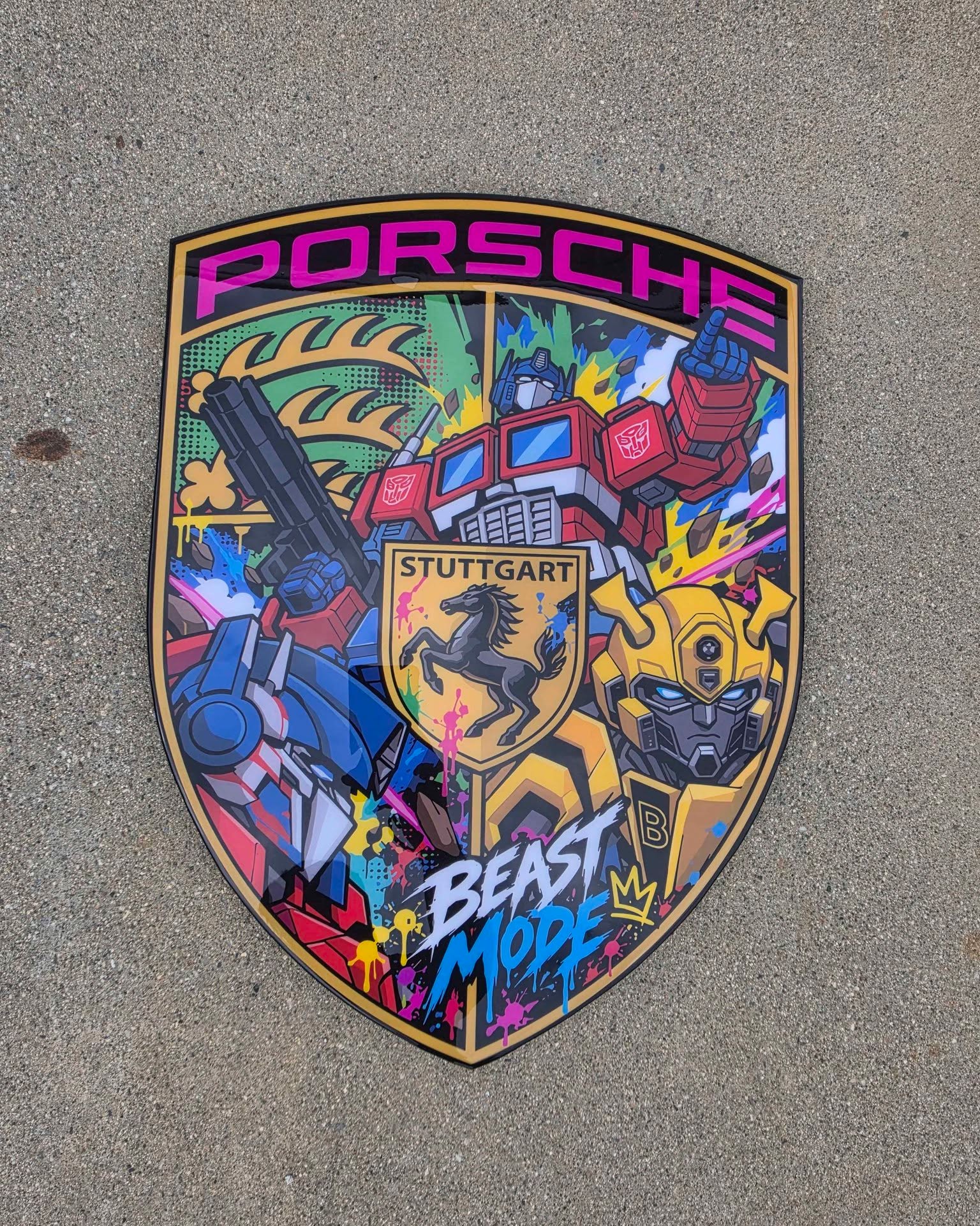 Samantha Aguilar Facebook ad: Porsche Transformers Wooden Garage Sign, 2ft