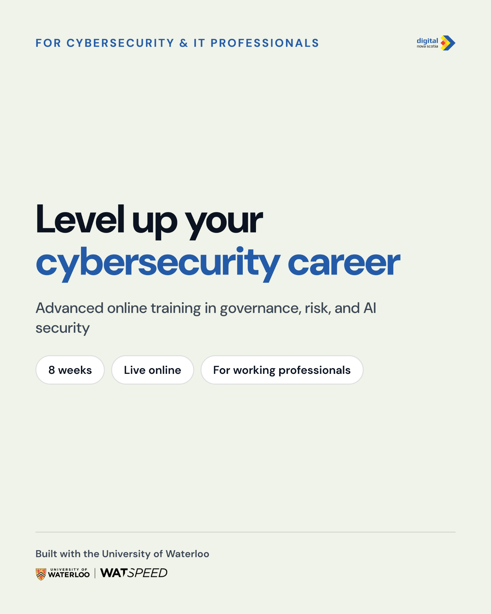 Digital Nova Scotia Facebook ad: Level up your cybersecurity career
