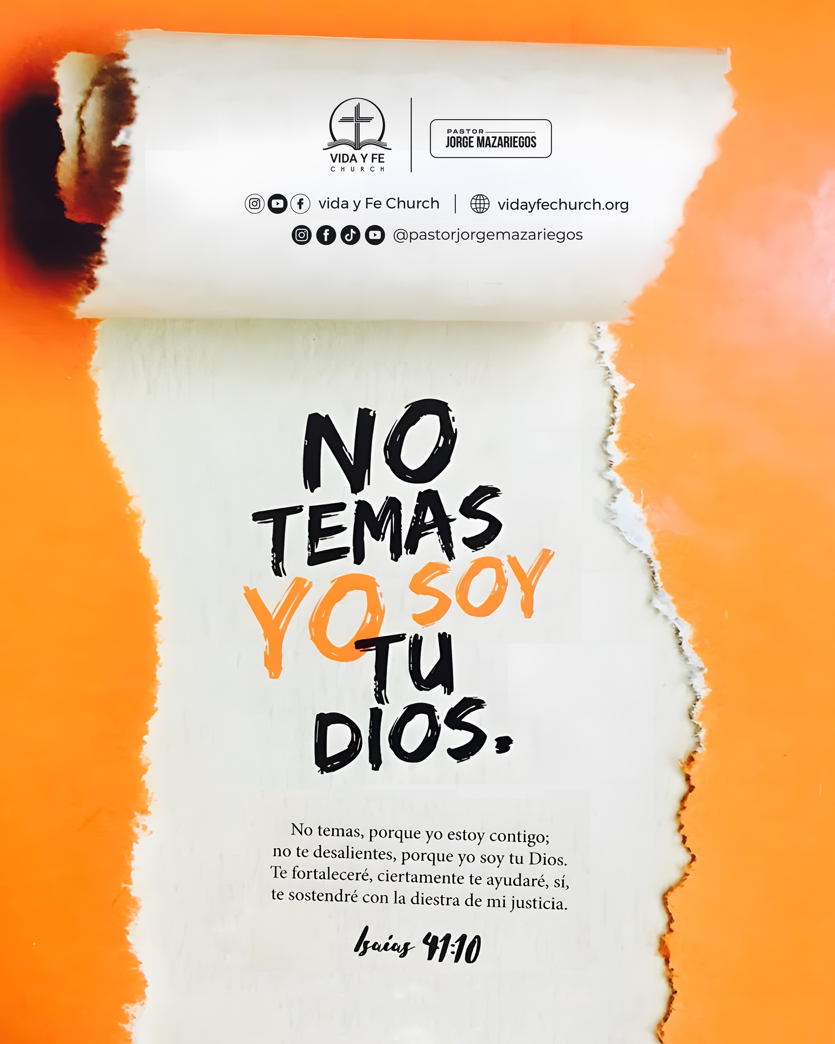 Vida y Fe Church Facebook ad: Cuando el miedo toque tu puerta, recuerda quién…