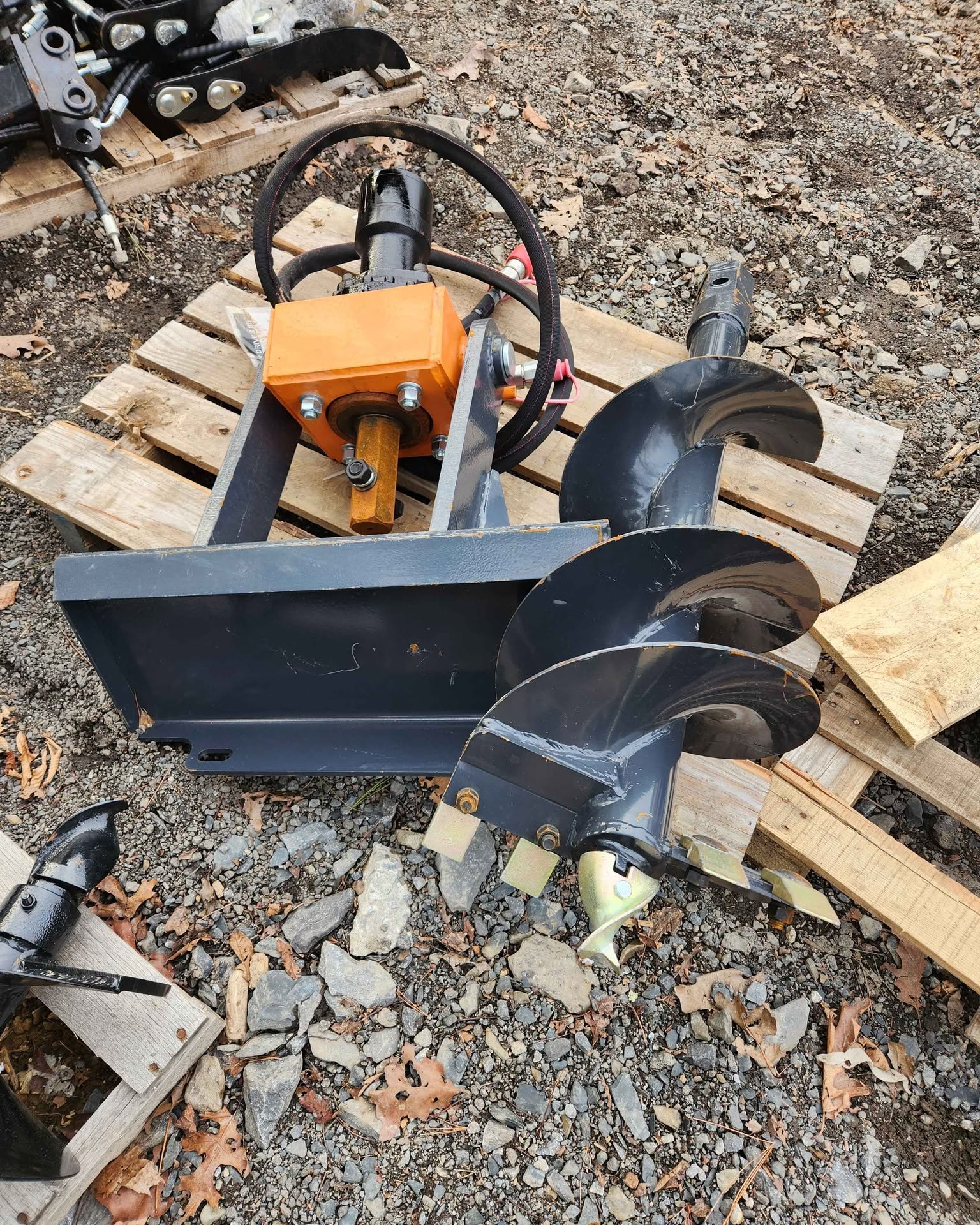Pat Gallagher Facebook ad: Wolverine Post hole auger for mini skidsteer Heavy Duty