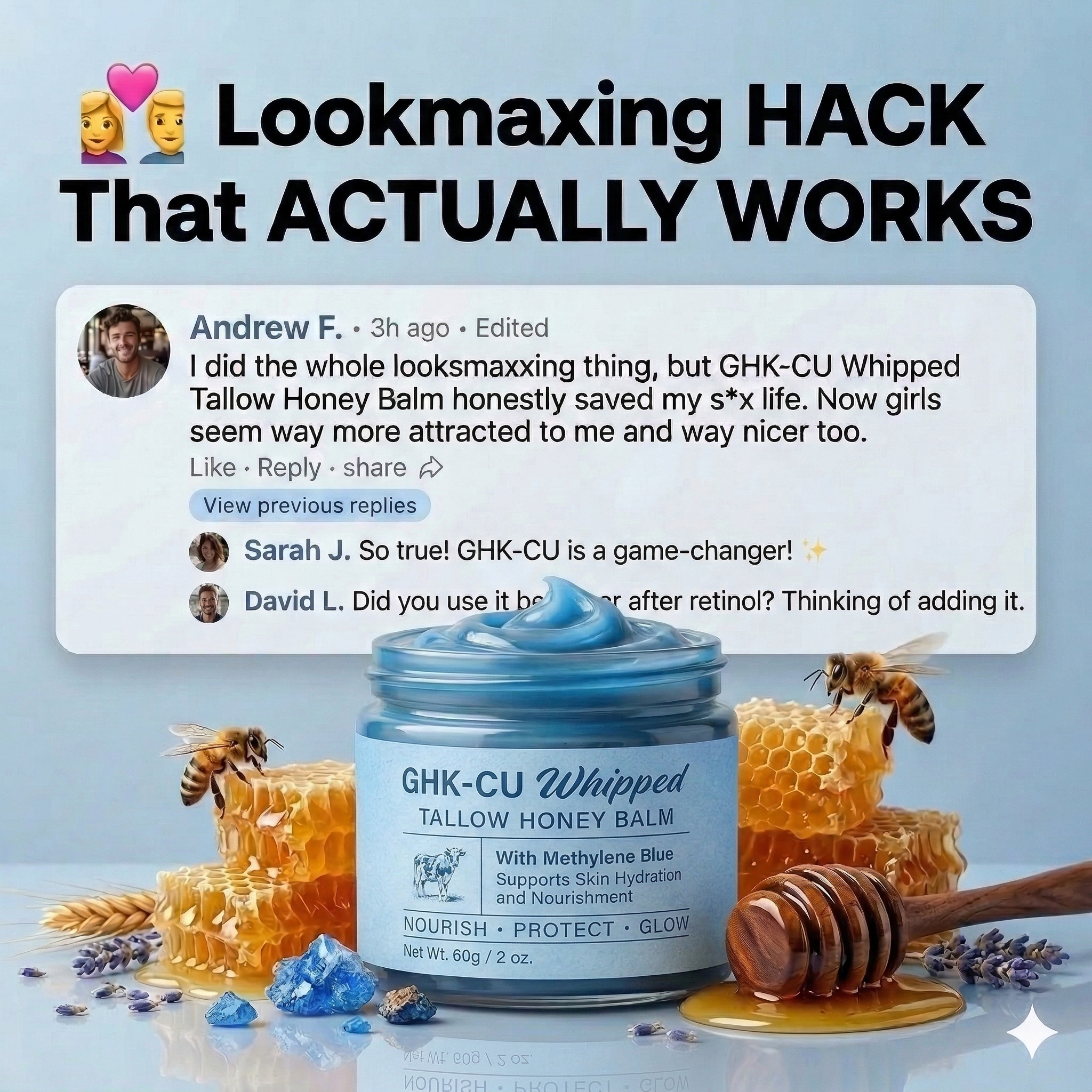 TryCleared Co. Facebook ad: Upgrade Your Skin, 53% Off