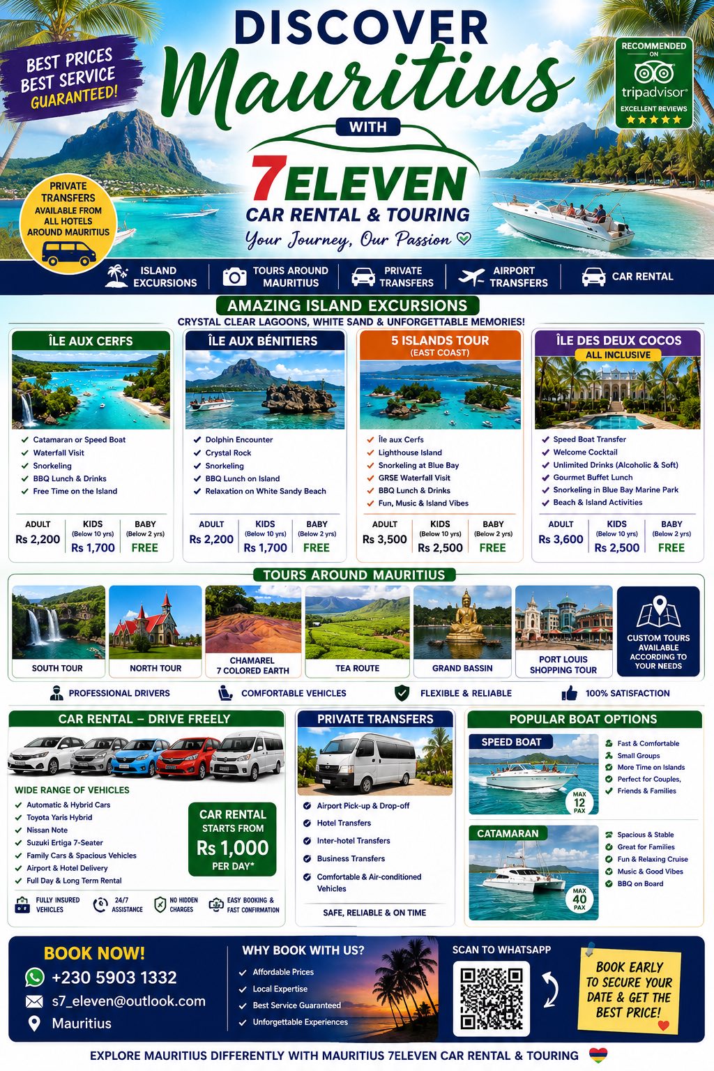 Mauritius 7Eleven Car Rental and Touring Facebook ad: DISCOVER MAURITIUS WITH MAURITIUS 7ELEVEN CAR RENTAL &…