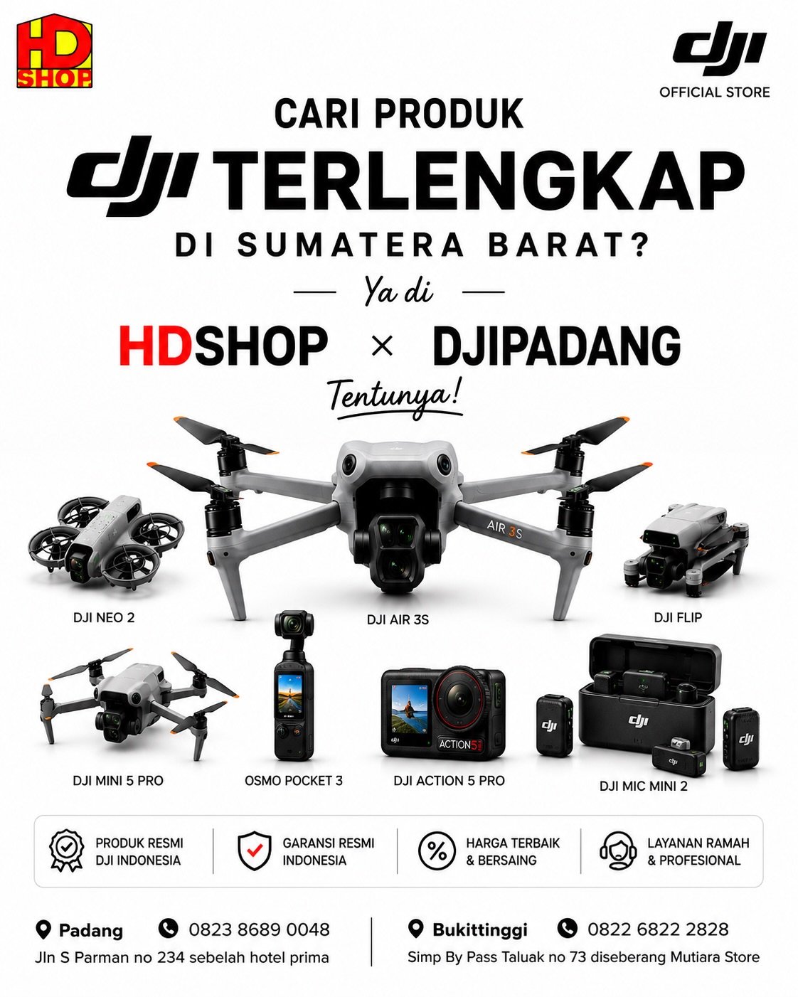 djipadang Facebook ad: Cari produk DJI terlengkap di Sumatera Barat?