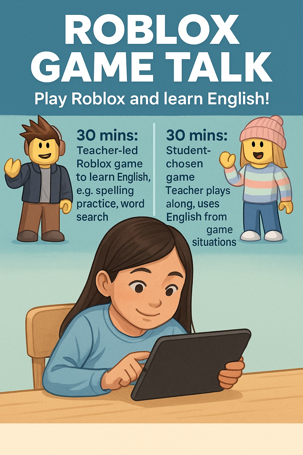 SHINE Academy ครูต่างชาติสอนสด English - Math - Science Facebook ad: Roblox Game Talk, เล่นเกมให้ได้ภาษาอังกฤษ