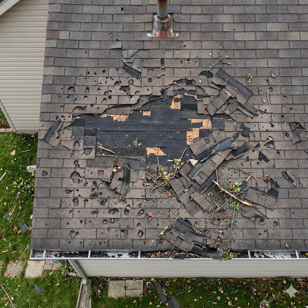 Roof Replacement Program Facebook ad: FREE Hail Damage Inspection