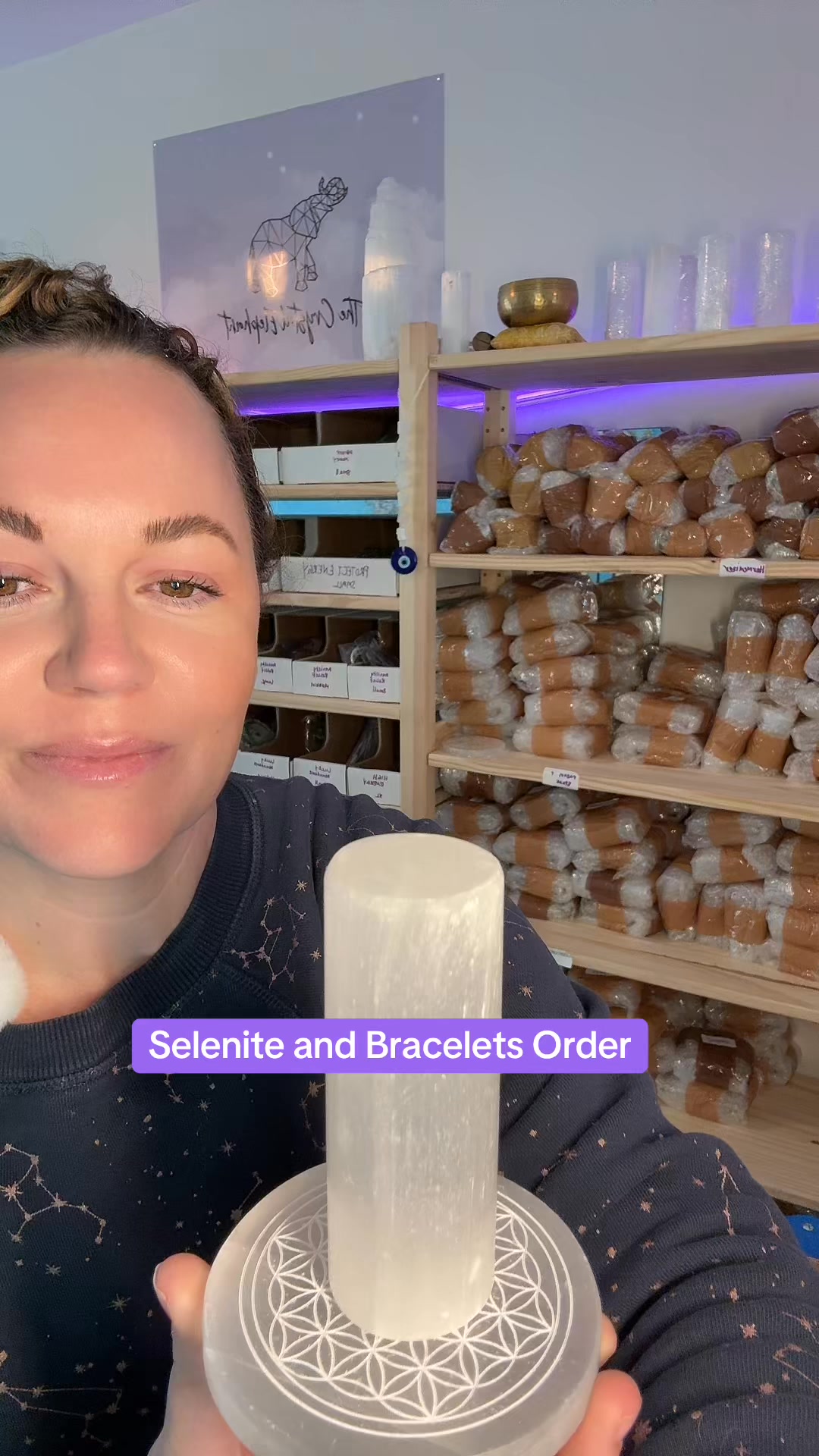 The Crystal Elephant Facebook ad: Bracelet & Selenite Charging Bundles