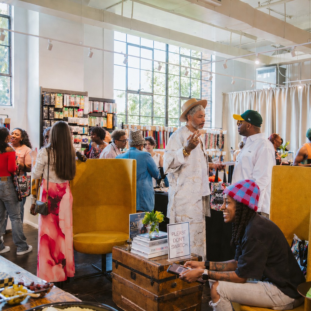 Mood Designer Fabrics Facebook ad: Thank you to everyone who came out to…