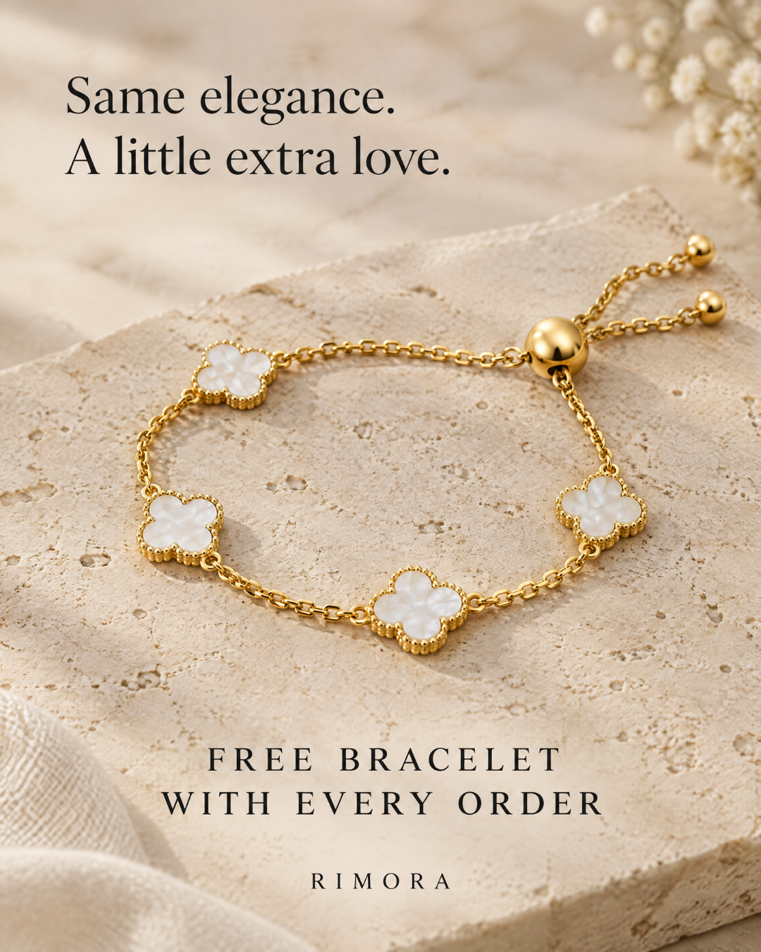 Rimora Facebook ad: FREE Mother Of Pearl Bracelet