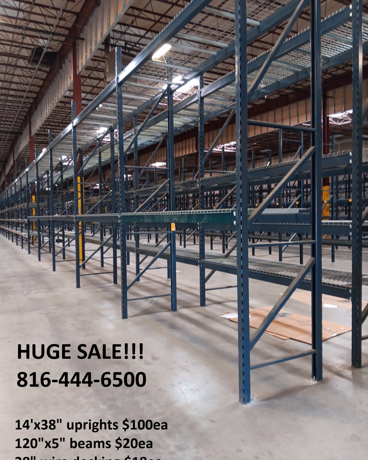 Anthony Chavez Facebook ad: pallet rack racking shelving 8' beams