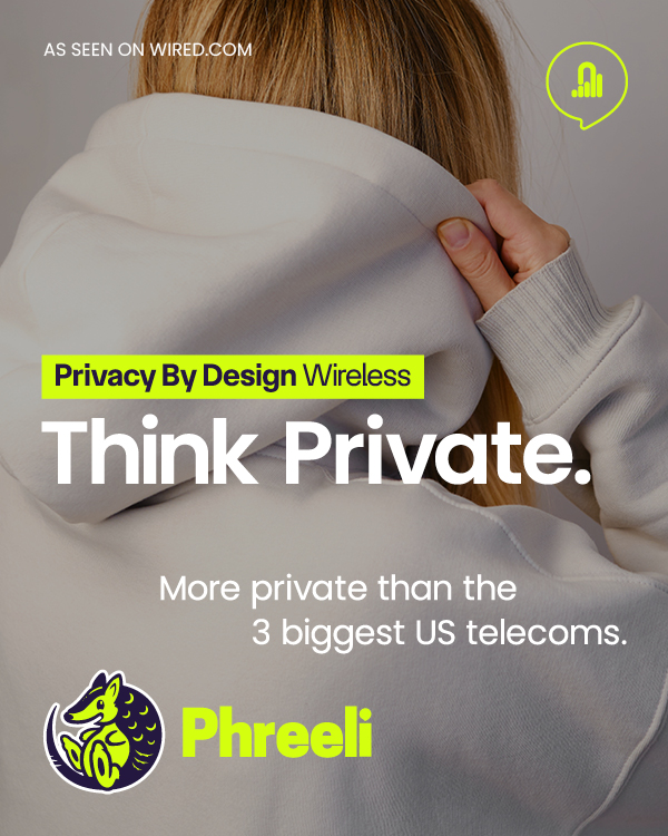 Phreeli Facebook ad: Upgrade your privacy.