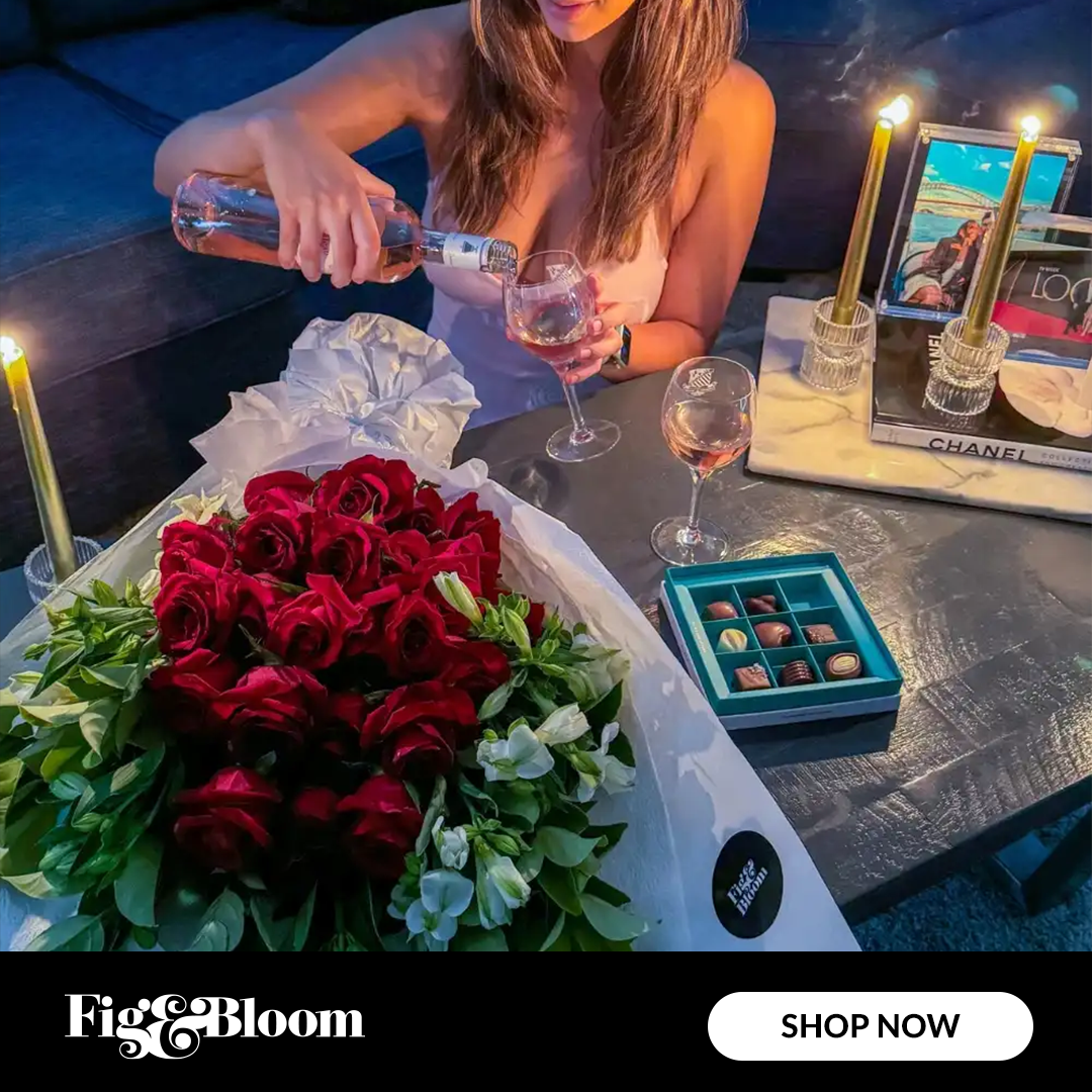 Fig & Bloom Facebook ad: Surprise Your Partner with a Thoughtful Floral Gift