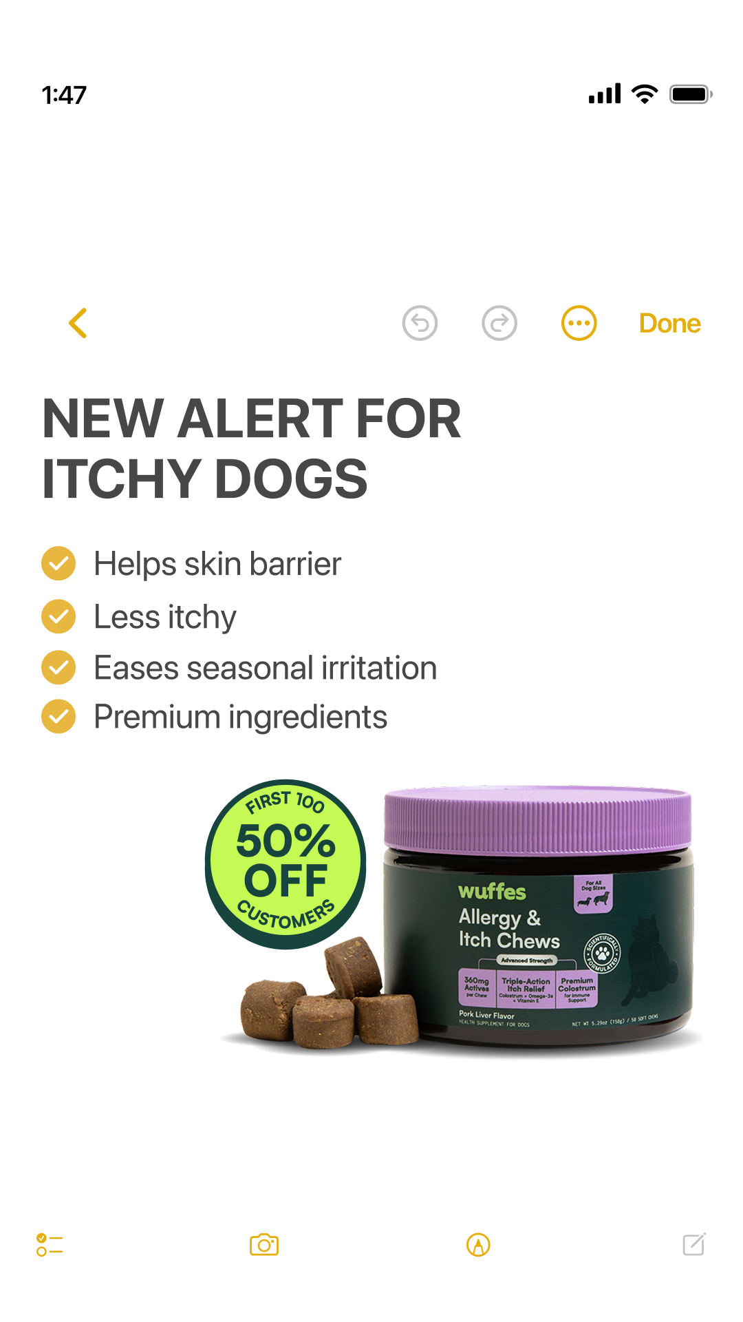 Wuffes Facebook ad