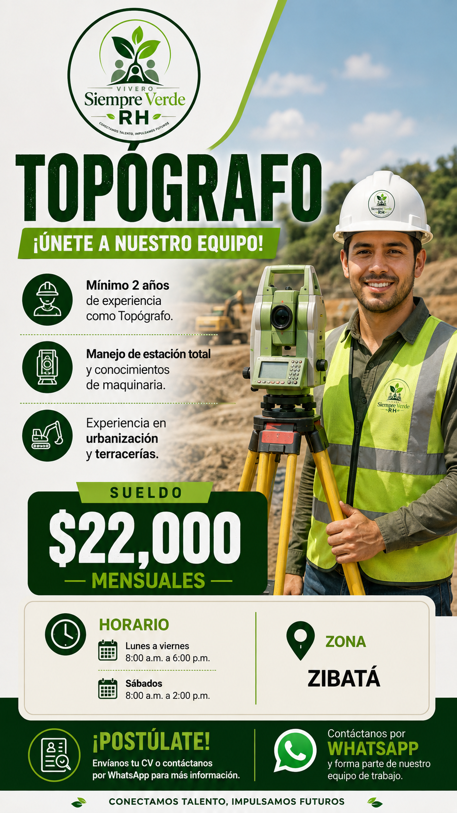 Vivero Siempre Verde RH Facebook ad: ¡Construye tu próximo reto profesional!