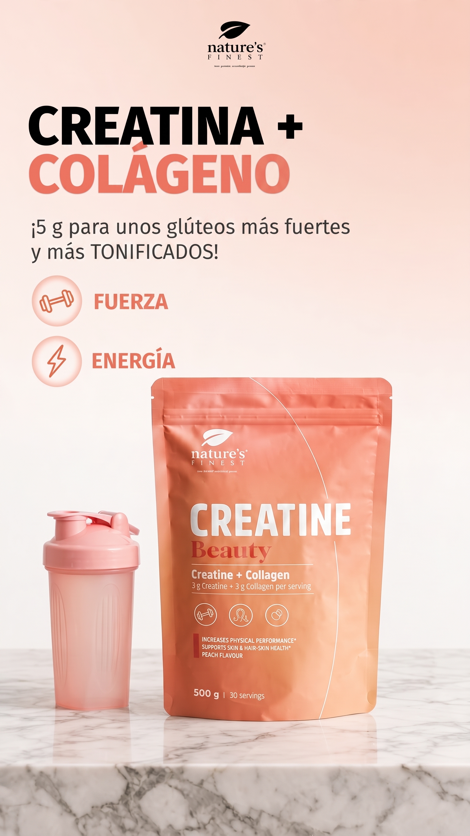 Nature's Finest España Facebook ad: Tu nueva rutina booty