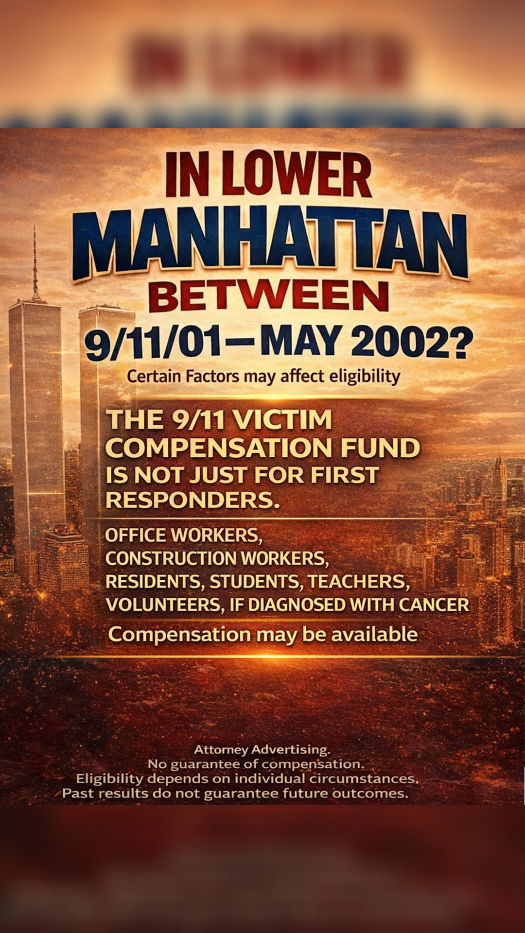 9/11 Compensation Claims Facebook ad from Apr 9, 2026