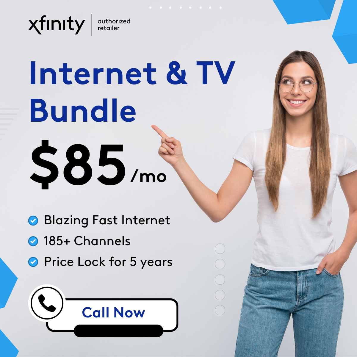 Buytvinternetphone Facebook ad: Internet + TV Bundle starting at $85/month*