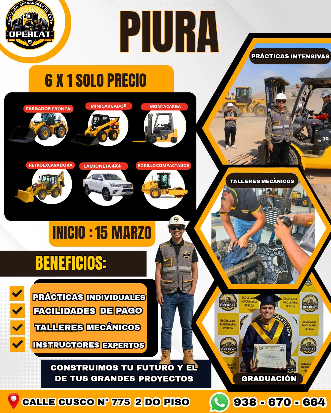 Opercat - Escuela de Maquinaria Pesada Facebook ad: 𝗣𝗜𝗨𝗥𝗔 - 𝗘𝗦𝗧𝗘 𝟮𝟬𝟮𝟲, 𝗖𝗢𝗡𝗩𝗜𝗘𝗥𝗧𝗘 𝗧𝗨𝗦…
