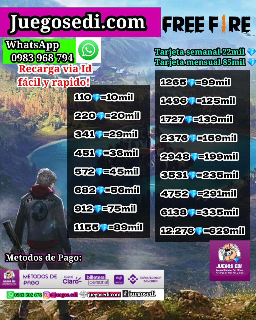 JuegosEdi - Recarga Free fire y Juegos Digitales Facebook ad