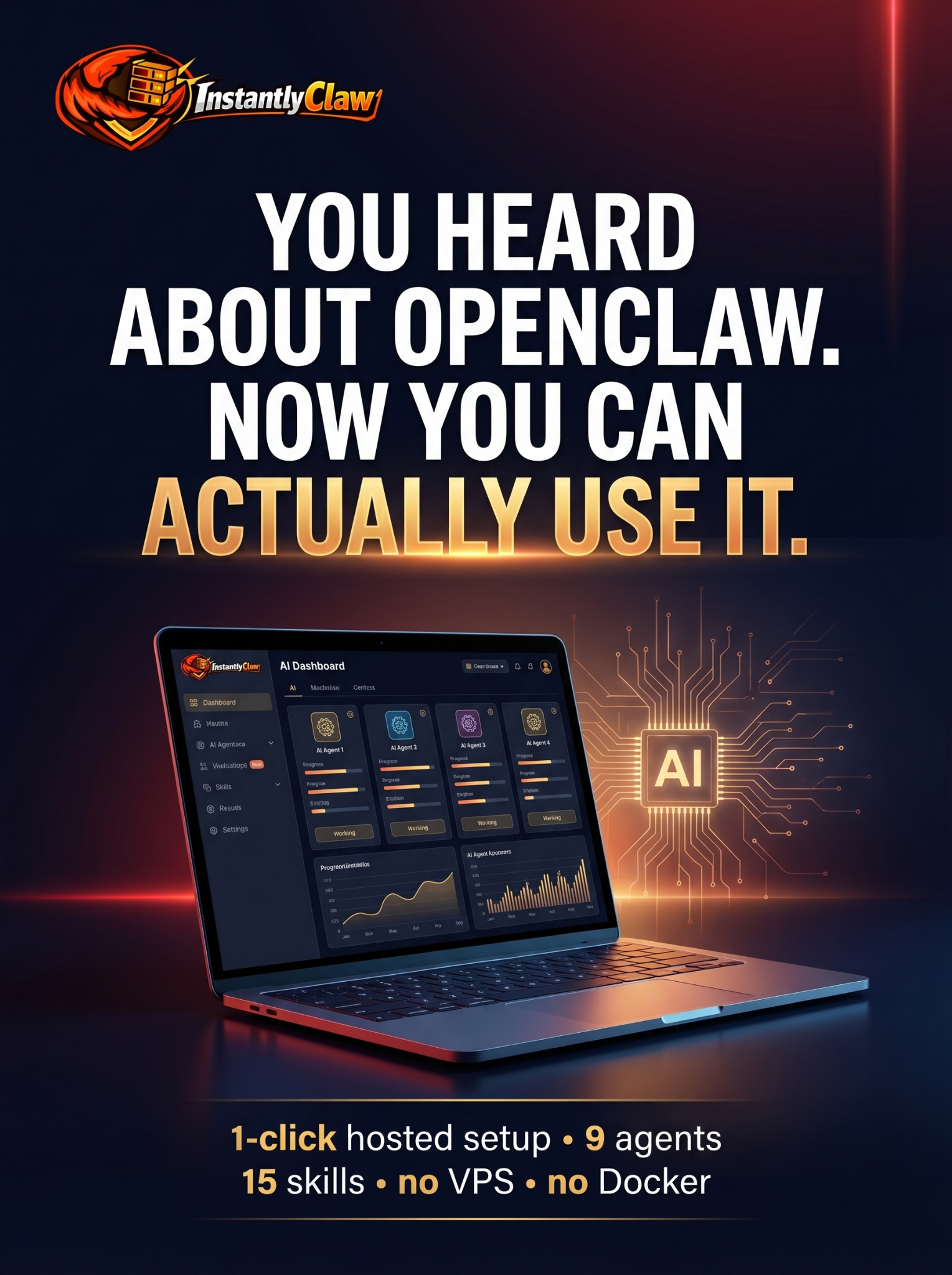 Movirarel Facebook ad: Finally Use OpenClaw (No Setup)