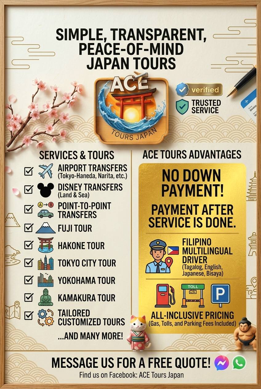 ACE Tours Japan Facebook ad: Wishing you a wonderful day from