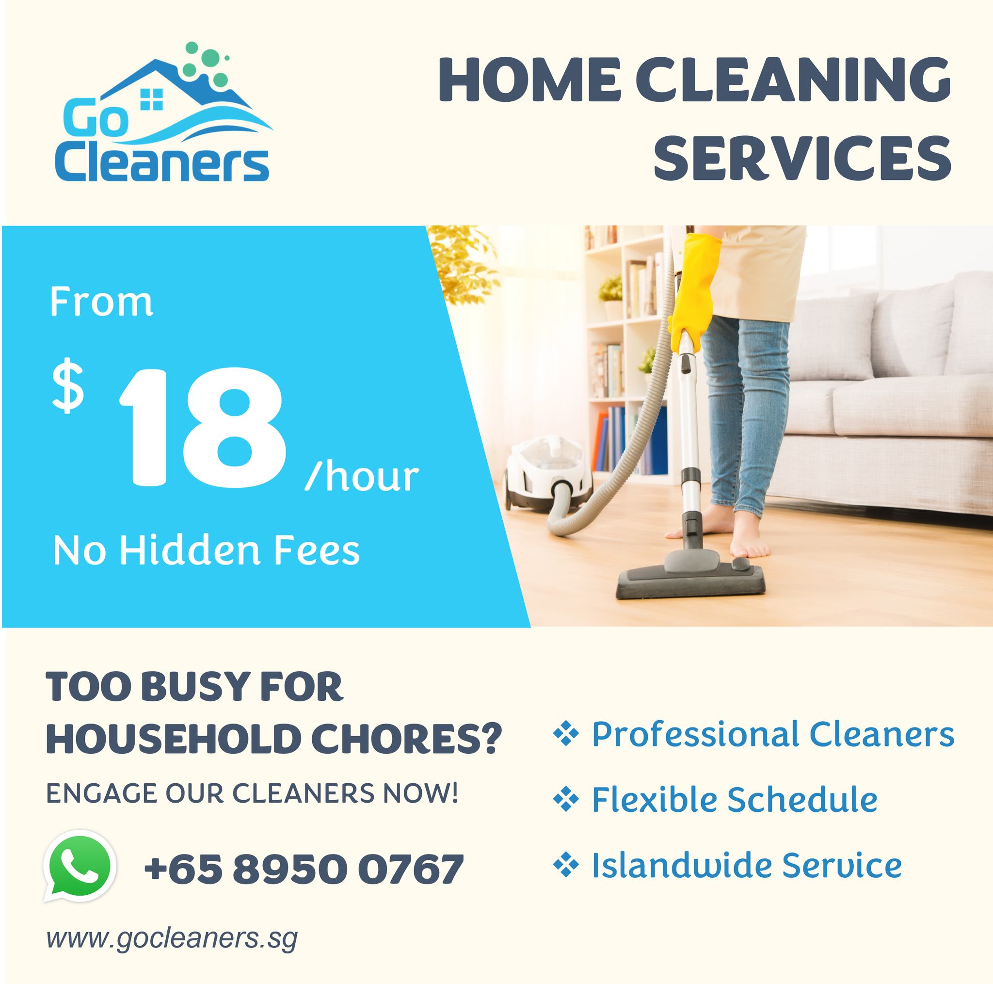 Go Cleaners Singapore Facebook ad