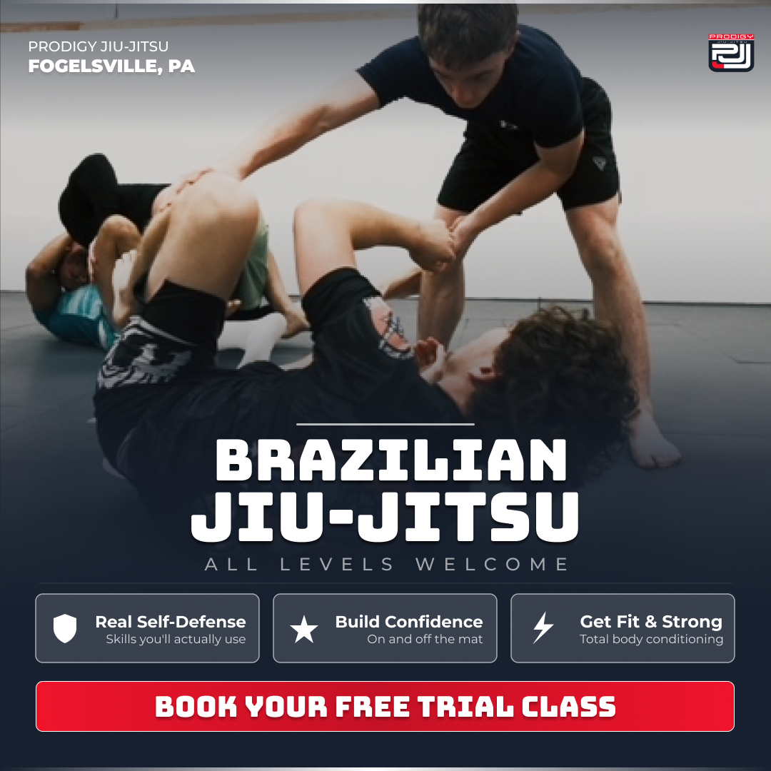 Prodigy Jiu-Jitsu Academy Facebook ad: Try a FREE Intro Class