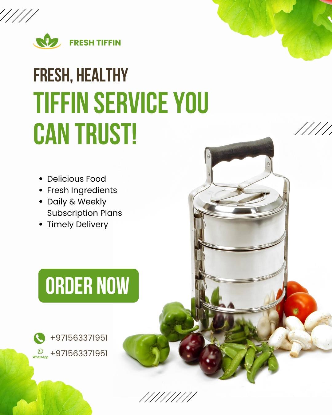 freash tiffin dxb Facebook ad: OFER STARST DECMBER 1 /25/JUST 358*