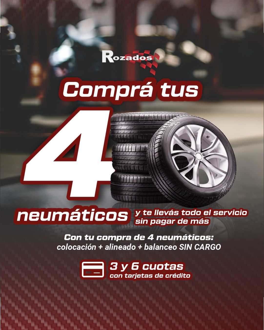 Rozados Neumáticos & GNC Facebook ad from Nov 13, 2025