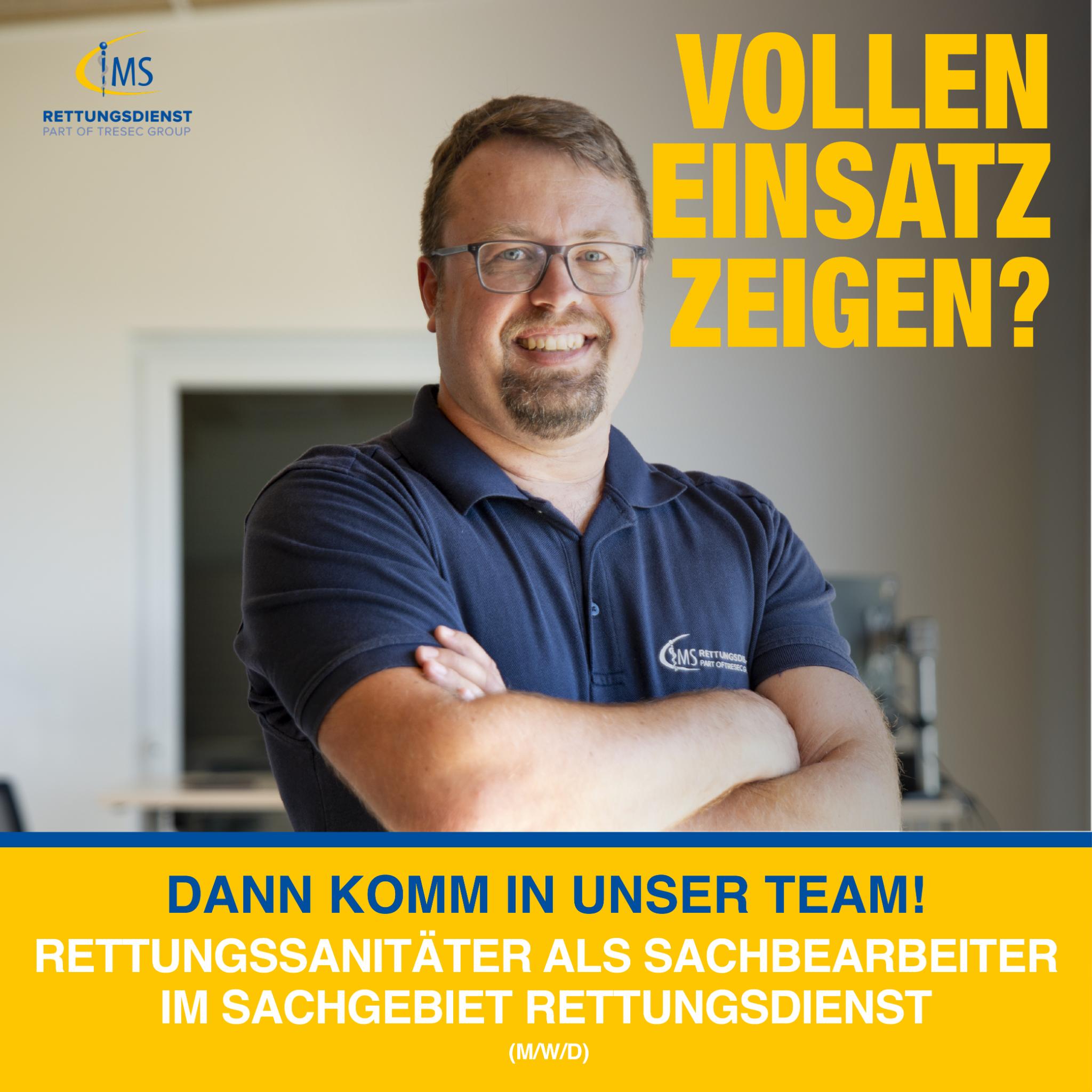 IMS Rettungsdienst Facebook ad: Rettungssanitäter als Sachbearbeiter im Sachgebiet…
