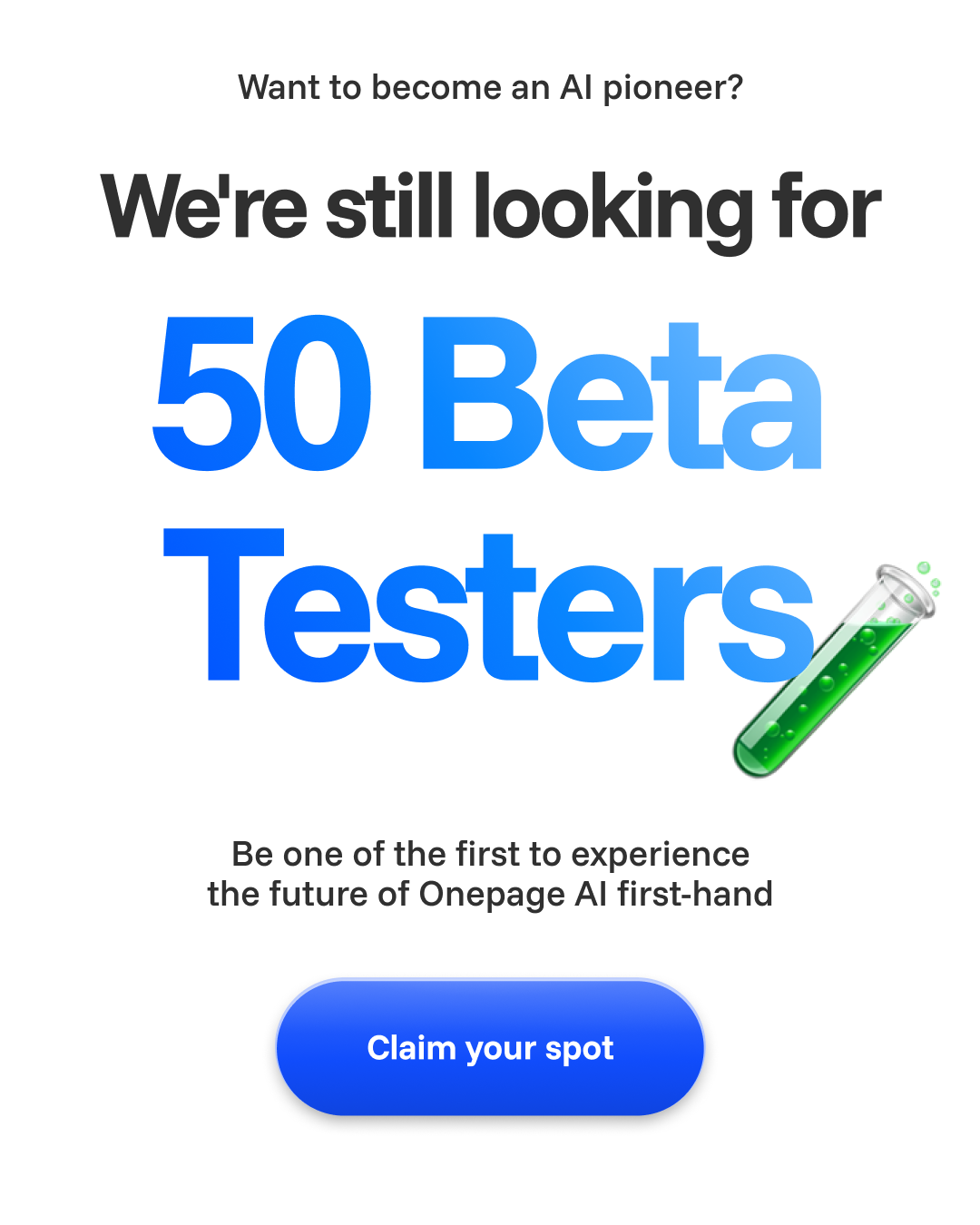 Onepage Facebook ad