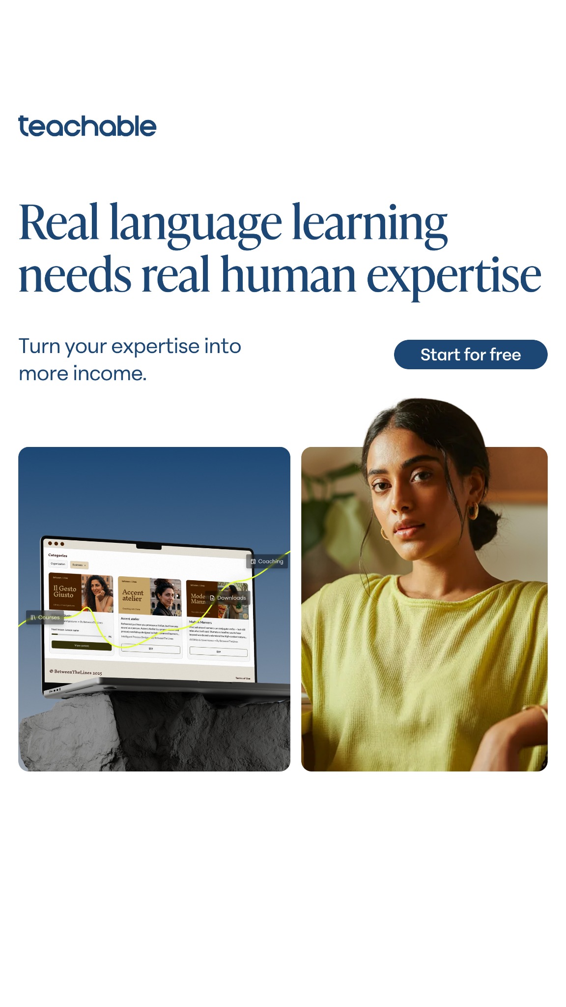 Teachable Facebook ad