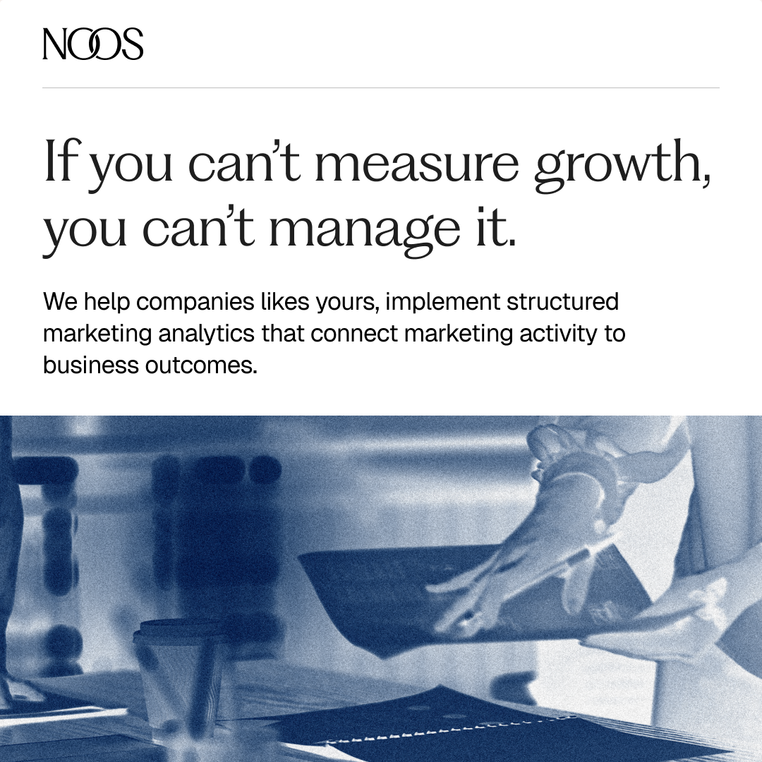 NOOS Facebook ad: Growth doesn’t fail because of lack of activity.