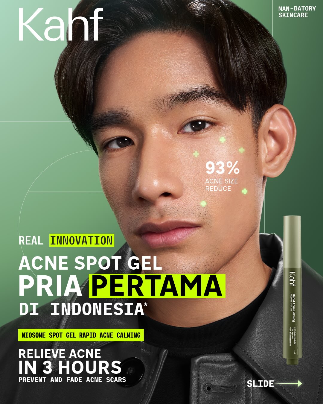 Kahf Everyday Facebook ad: Real Innovation for men’s acne.