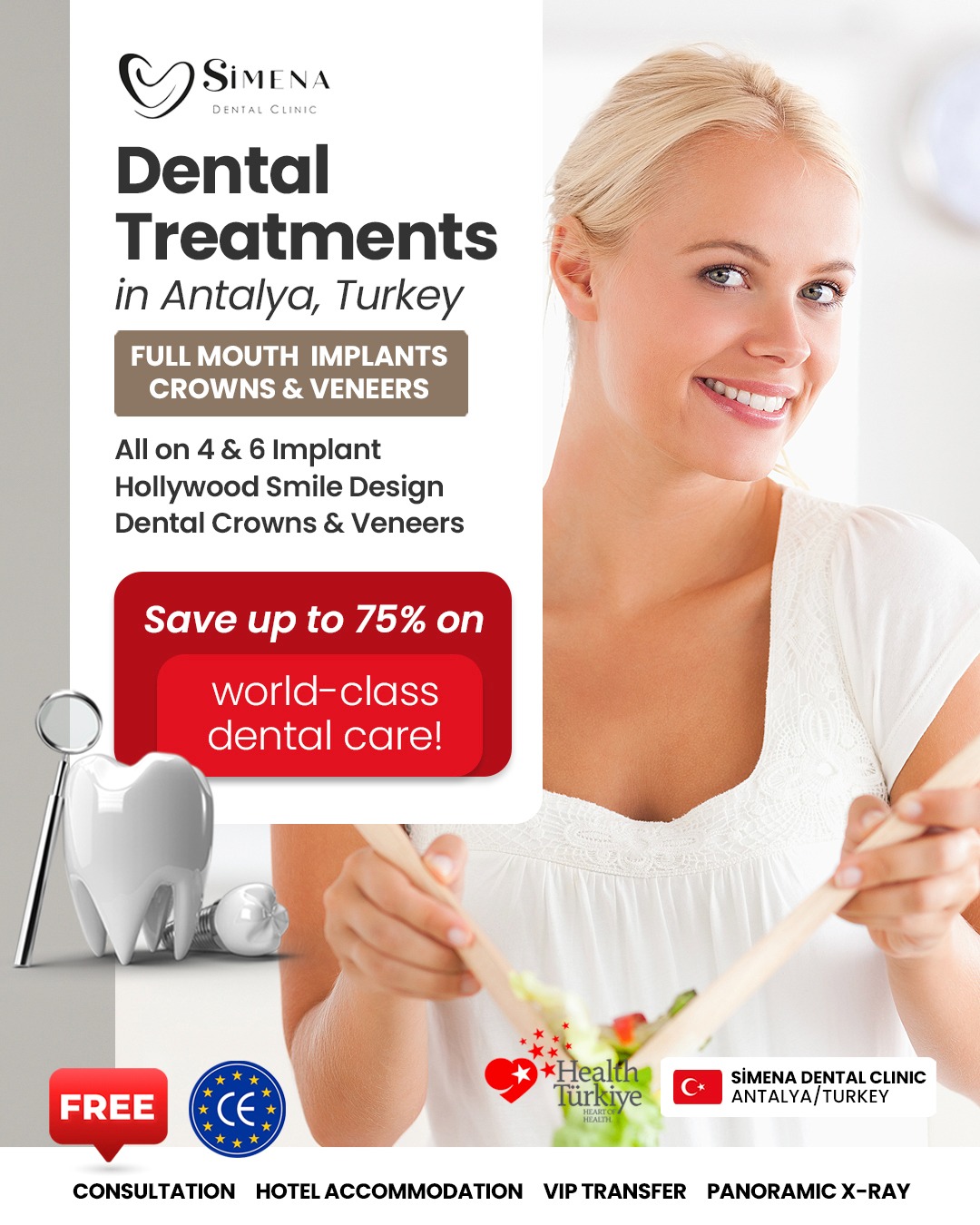 Simena Dental Clinic Facebook ad: Quality smiles. Affordable care.