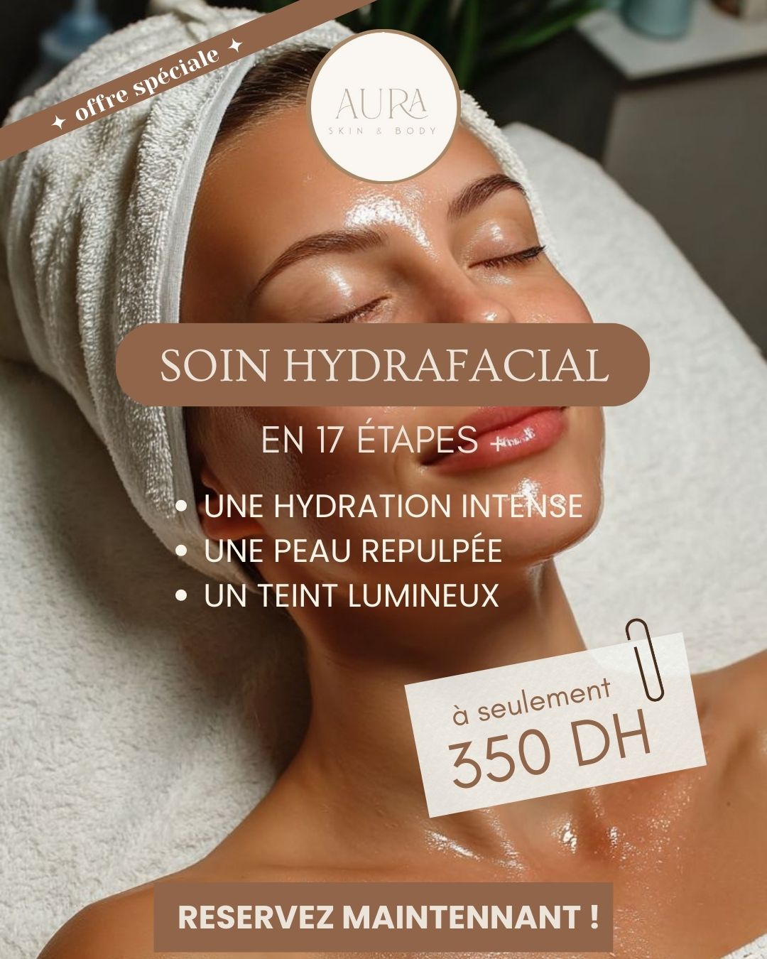 Aura Skin and Body Facebook ad: Discuter avec nous