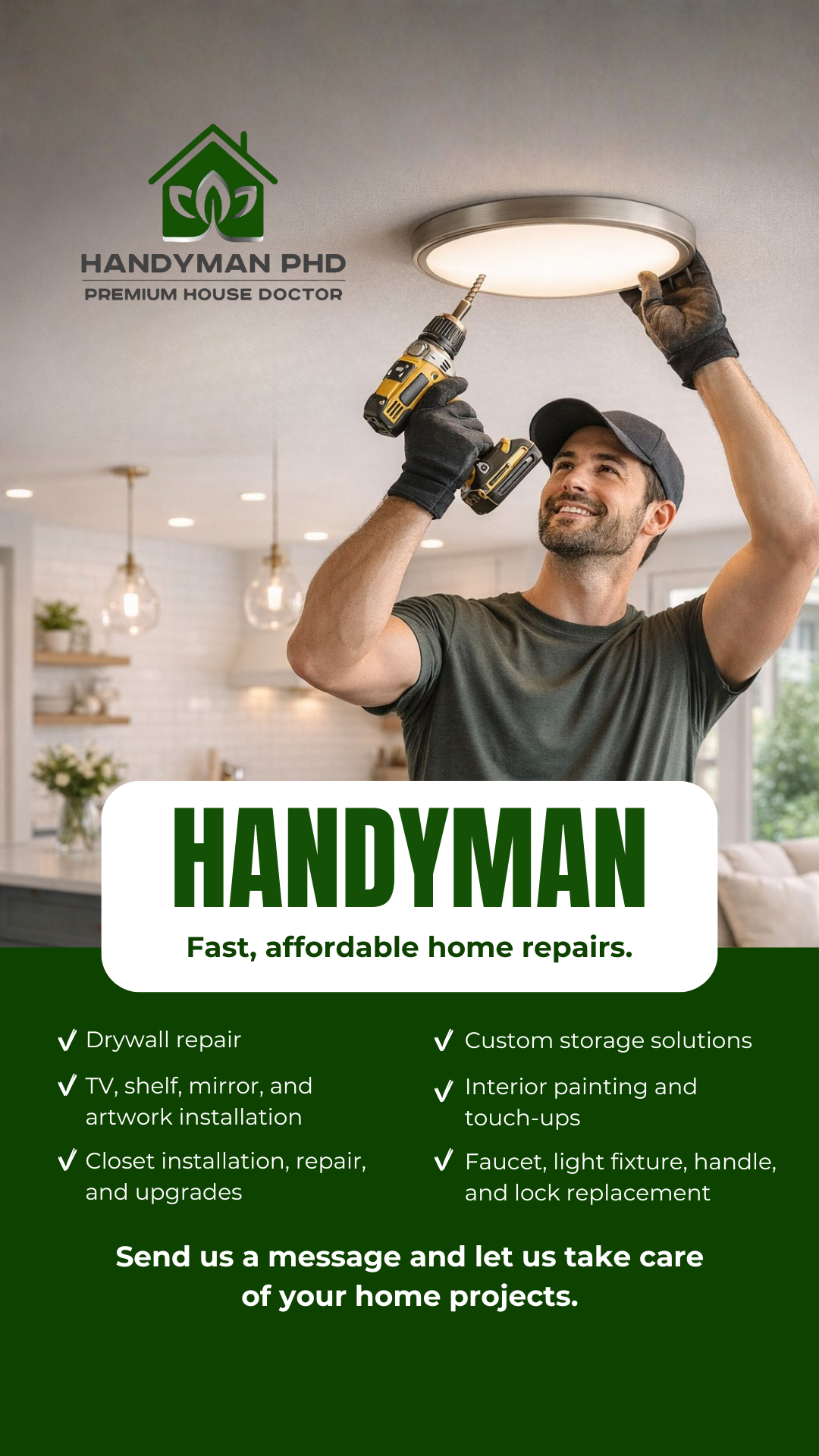 Handyman PHD Facebook ad: Need help around the house?