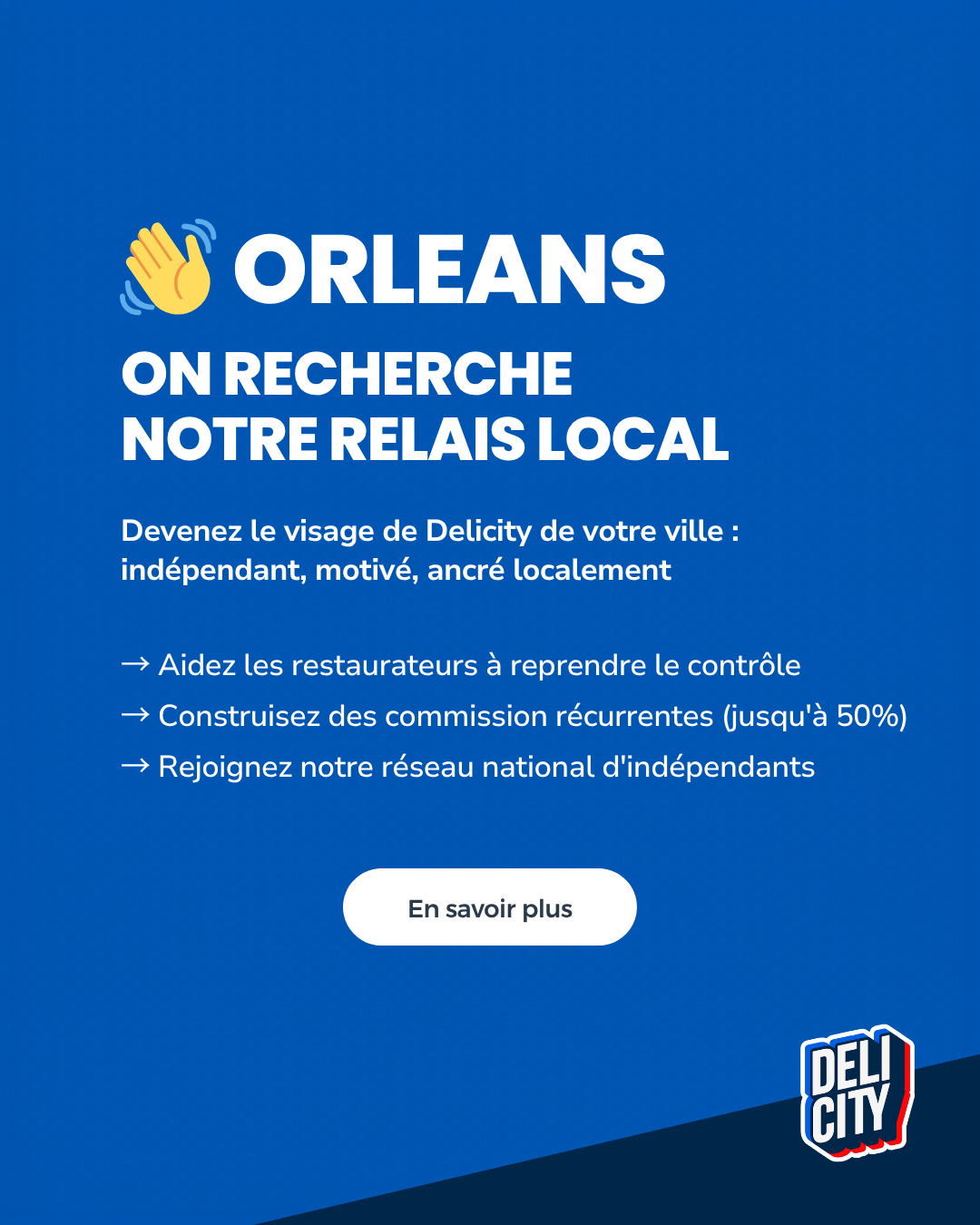 Delicity Pro Facebook ad: Devenez Partenaire Delicity à Orléans