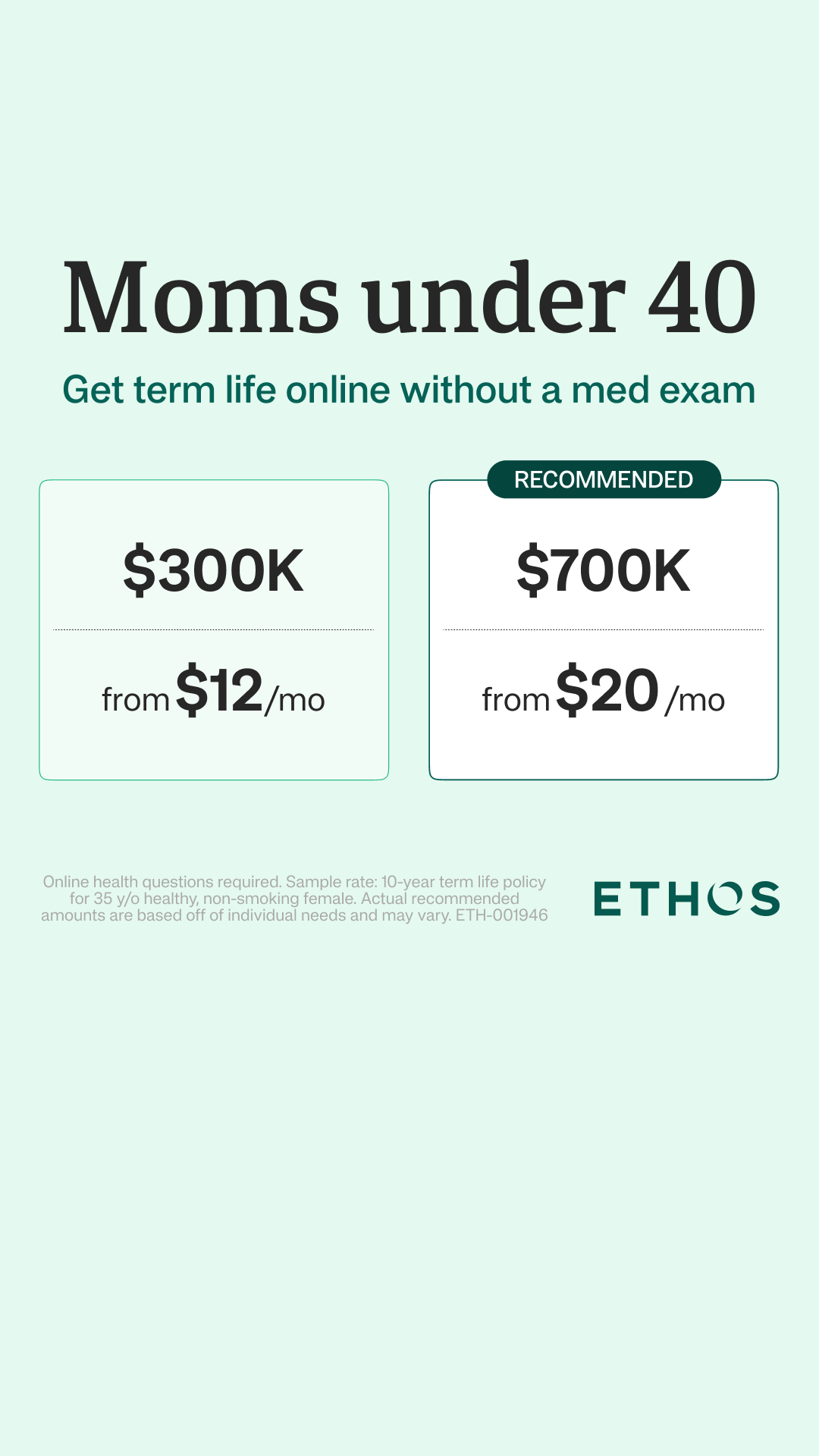 Ethos Facebook ad