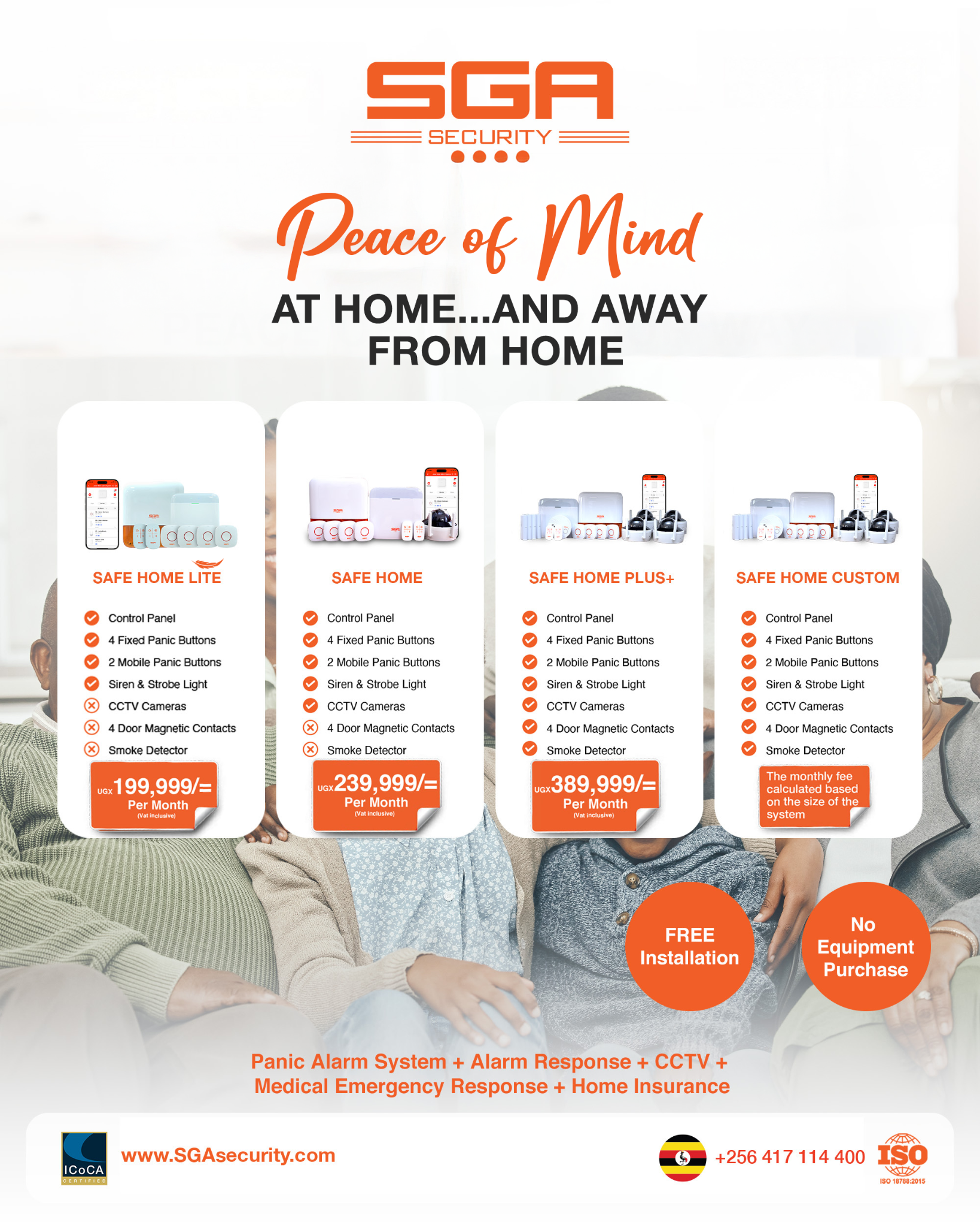 SGA Security Facebook ad: Home Security Packages