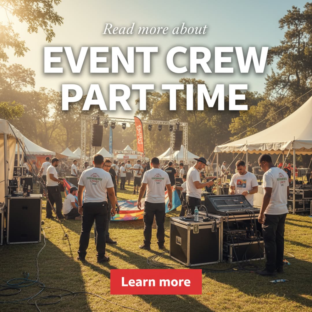 Jobs Support Today Facebook ad: Learn about Event Crew Work