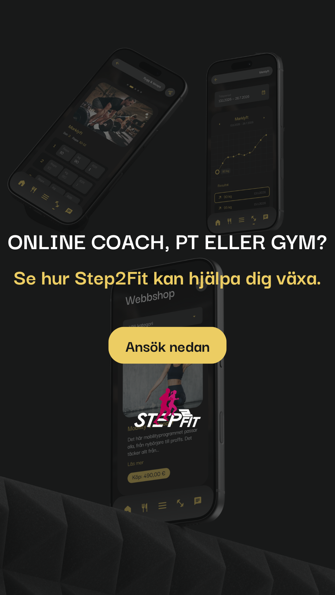 Step2FitSwe Facebook ad: Ta din coaching business till nästa nivå