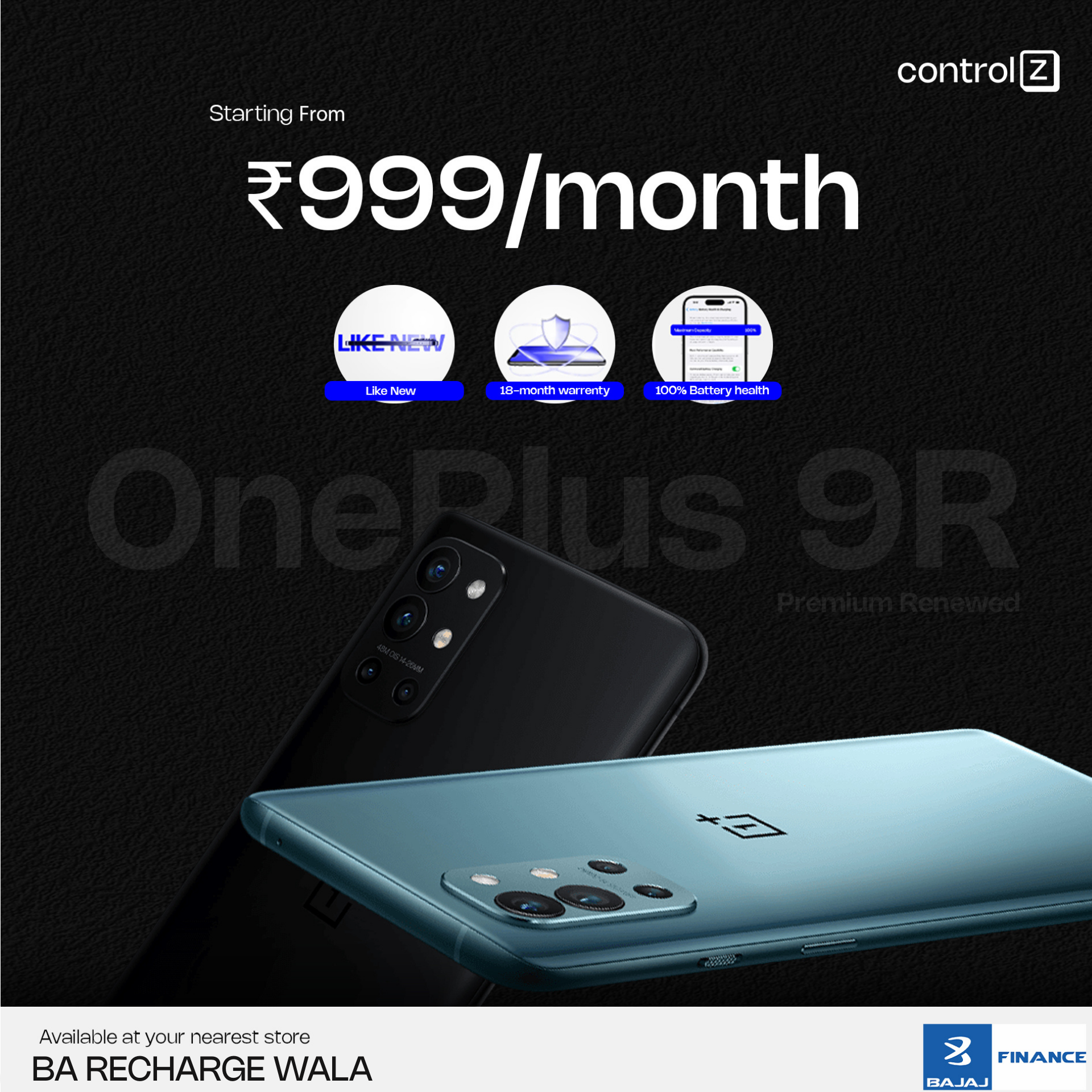 ControlZ Facebook ad: Available at BA Recharge Wala- 9365949058
