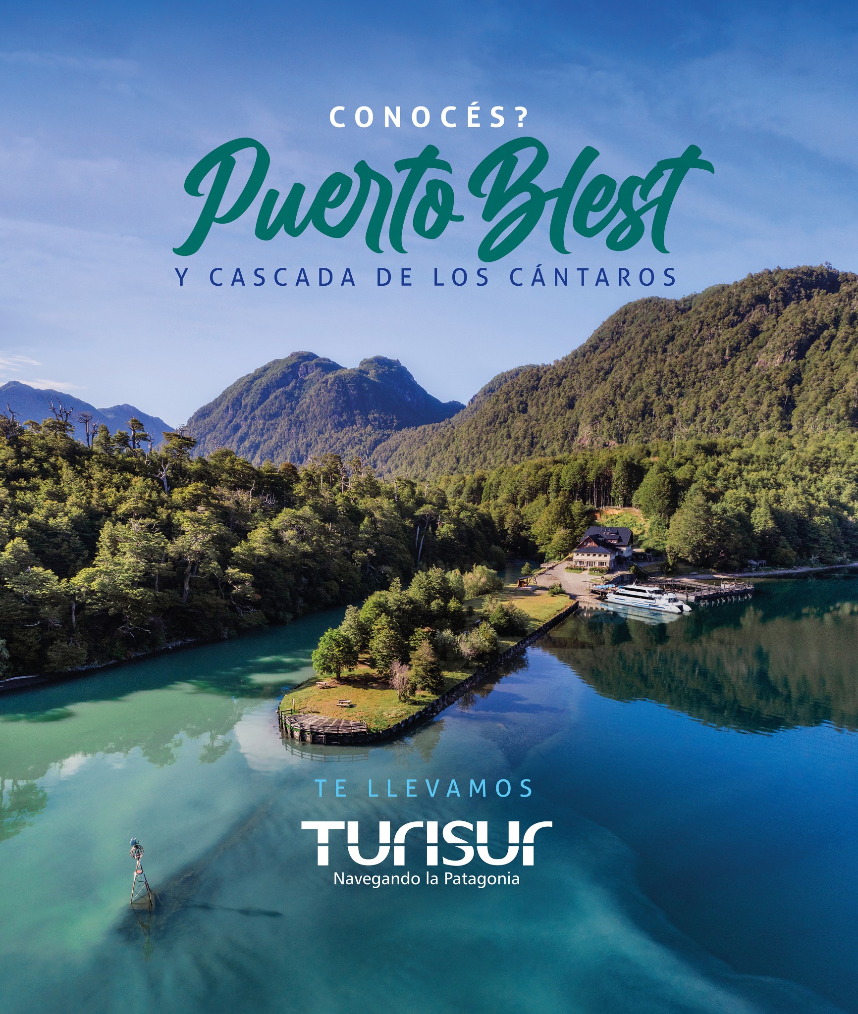 Turisur, Navegando la Patagonia Facebook ad: Descubrí la Patagonia sin límites. Excursiones con promos…