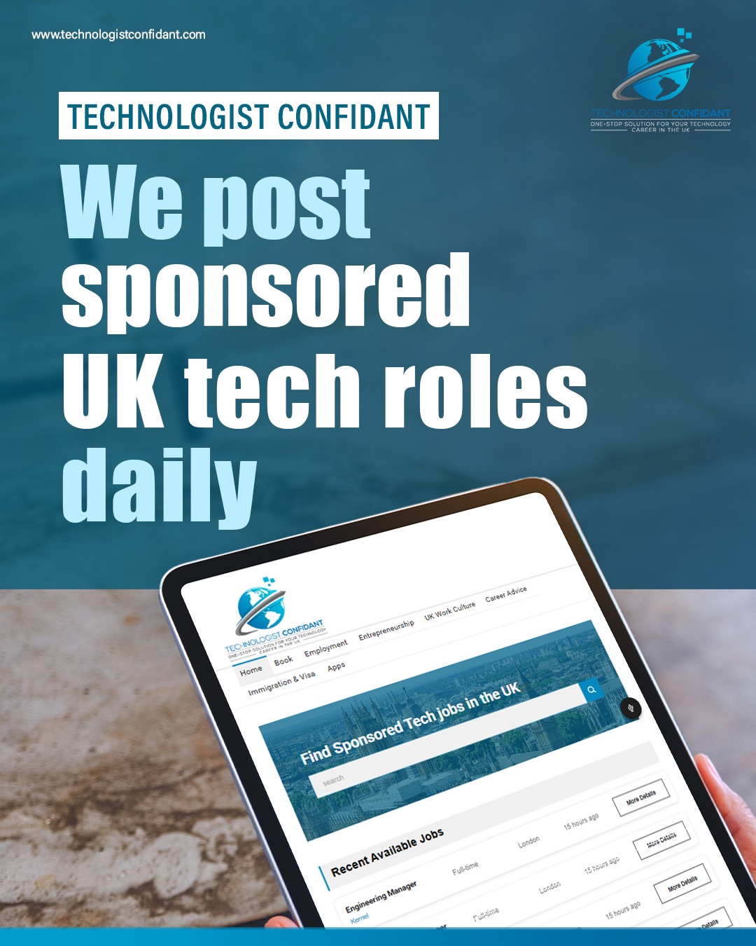 Technologist Confidant Facebook ad: Ever wondered why visa-sponsored tech jobs feel impossible…