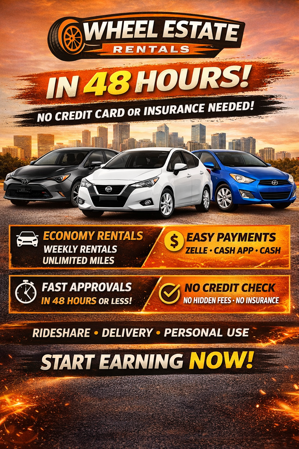 Wheel Estate Auto Rentals, LLC Facebook ad: Get a Car & Start Driving This Week